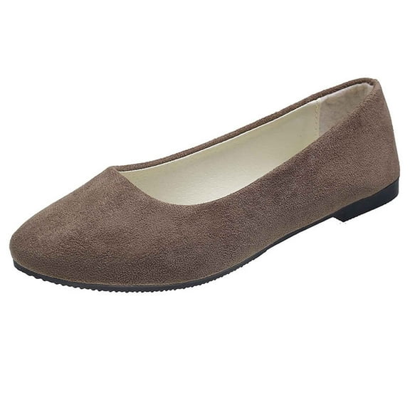Xiaoxatg Women's Casual Shoes Comfortable Everyday On Footwear Ideal For Relaxation And Outings Featuring Suede Closed Toe And Heel Design Versatile 6.5 Coffee