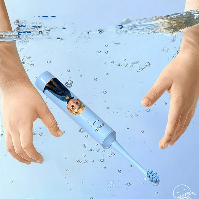 Fiudx Cepillo de Dientes Eléctrico con Diseño de Dibujos Animados, Cerdas Suaves, Temporizador Inteligente, Recargable E Impermeable, Mango Cómodo, Cepillado Seguro para El Cuidado Bucal, 3 Modos de