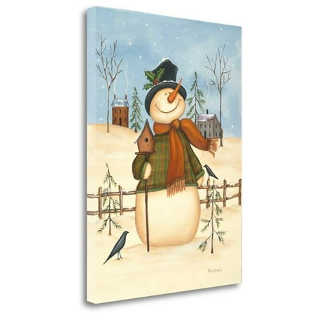 House Fine Art Canvas Print - Tangletown Fine Art 'Snowman Bird House II' Print on Canvas