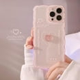 thumbnail image 2 of Compatible for iPhone 14 Plus Cute 3D Pink Heart Slim Clear Aesthetic Design Women Teen Girls Camera Lens Protection Phone Cases Cover+Pink Phone Charm, 2 of 16