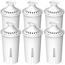 Max Strength Pro Replacement Water Filters 6pc Set Fits Brita Pitchers & Dispensers, BPA Free, White