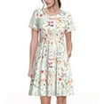 thumbnail image 1 of Easygdp Wildflower Watercolor 4 para Vestido Transpirable de Mujer, Vestido Suelto de Manga Corta con Pliegues y Bolsillos para el Verano, 1 of 6
