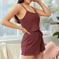 thumbnail image 2 of Kaemgyyd Women 2 Piece Pajama Set Sleeveless Crop Cami Top and Drawstring Shorts Pj Set Sleepwear Lounge Outfits, 2 of 3