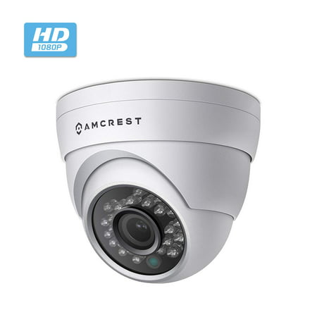 Amcrest Full HD 1080P 1920TVL Dome Outdoor Security Camera (Quadbrid 4-in1 HD-CVI/TVI/AHD/Analog), 2MP 1920x1080, 65ft Night Vision, Metal Housing, 2.8mm Lens 95° Viewing Angle, White