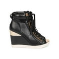 thumbnail image 2 of Vigo Fiore EB97 Women Mesh Mix Media Peep Toe Gold-Plated Wedge Sneaker, 2 of 6