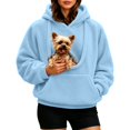 thumbnail image 4 of CAIVO Women Pet Carrying Hoodie Oversized Fuzzy Pullover With Dog Pouch Long Sleeve Drawstring Warm Casual Winter Tops Soft Streetwear, 4 of 8