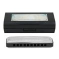 thumbnail image 1 of Blues Harmonica 10‑Hole Mouthorgan A Key Portable Beginner Gift Wind Instrument Waterproof(Black ), 1 of 10