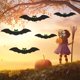 thumbnail image 4 of 10 Uds. Murciélagos colgantes de Halloween adorno de murciélagos aterradores de Halloween realista murciélagos colgantes con ojos brillantes, 4 of 5