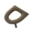 thumbnail image 2 of Adhesivo para la tapa de la tapa del asiento del váter de invierno | Anillo de asiento de inodoro de felpa suave de forro polar | Encaja en inodoros pequeños | Antideslizante, lavable, reutilizable, 2 of 6