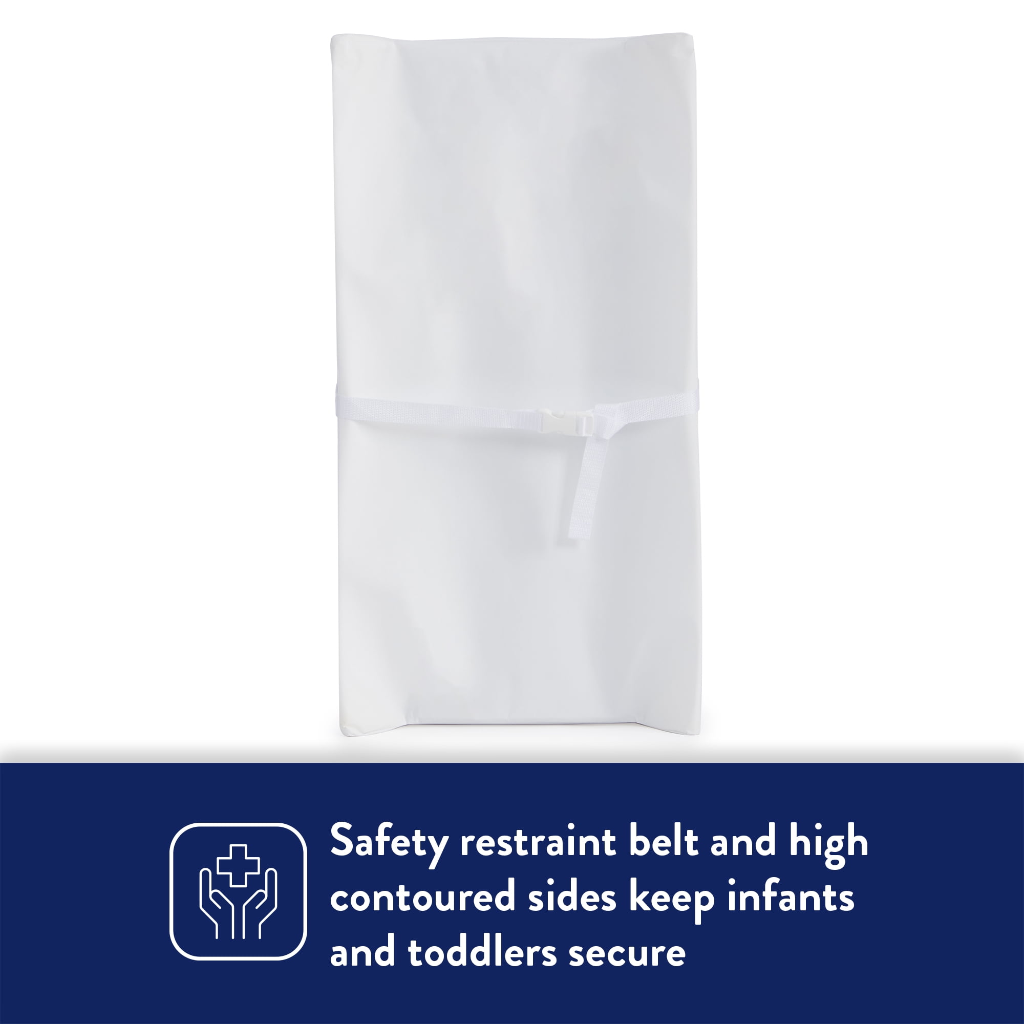 Kolcraft Waterproof Easy-Clean Contoured Diaper Changing Pad, White