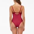 thumbnail image 5 of REORIAFEE Sexy Swimsuit Women Bathing Suit Bikini Set Cute Bikini V Neck Cover Slim One Piece Swimsuit Wine XXL, 5 of 5
