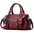thumbnail image 1 of LHSHID Faux Leather Shoulder Bag for Women Flap Handbag Willow Nail Crossbody Bag Large Capacity Purse Retro Satchel, 1 of 7