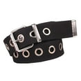thumbnail image 2 of Canvas Web Belts For Men Women Metal Grommet Hole Buckle Belt for pants, 2 of 6