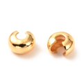thumbnail image 2 of Brass Crimp Beads Covers Real 18K Gold Plated 5.5x6.5x3.5mm Hole: 2mm, 2 of 3