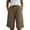 Coffee, variant on Women’s Outdoor Workwear Knee-Length Shorts, High Waist Elastic Waist with Button Detail & Pockets, Multi-Color, S/M/L/XL/XXL