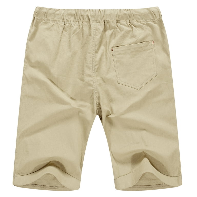 JWD Men's Linen Shorts Casual Drawstring Summer Beach Shorts