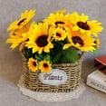 thumbnail image 6 of DEEPCRAFF 2-Pack Yellow Artificial Sunflower Bouquet Plastic Flowers for Indoor Home Decor and Floral Arrangements, 6 of 7