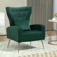 thumbnail image 4 of Tufted Upholstered Velvet Armchair for Living room, Bedroom, Green, 4 of 6