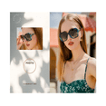 thumbnail image 2 of 2 Gafas De Sol De Moda Estilo Retro Uv400 Para dama Lab.G Negro y Beige, 2 of 5