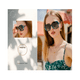 thumbnail image 2 of 2 Gafas De Sol De Moda Estilo Retro Uv400 Para dama Lab.G Negro y Beige, 2 of 5