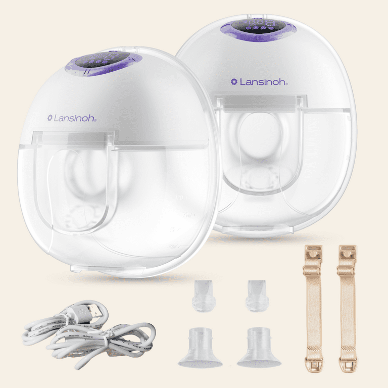 Lansinoh Discreet Duo Wearable Double Electric Breast Pump, Hands
