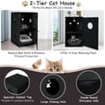 thumbnail image 5 of 2-tier Litter Hidden Cat House With Anti-toppling Device-Black，Warm Feral Cat Shelte for Outdoor/Indoor Cats, Warm Feral Cat Shelte, Cat Furniture, 5 of 8