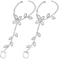thumbnail image 1 of JM Cadena de pies de diamantes de flores (par) Boda Mujer Cadena descalza Anillo bohemio Sandalias Joyería nupcial JM, 1 of 5