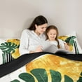 thumbnail image 5 of Feelyou Tropic Palm Botanical Bedding Comforter Set, Geometric Abstract Stripe Twin Comforter Sets, Teen Kid Adult Reversible Bedding Set, Microfiber Bedroom Decor, 2pcs, 5 of 8