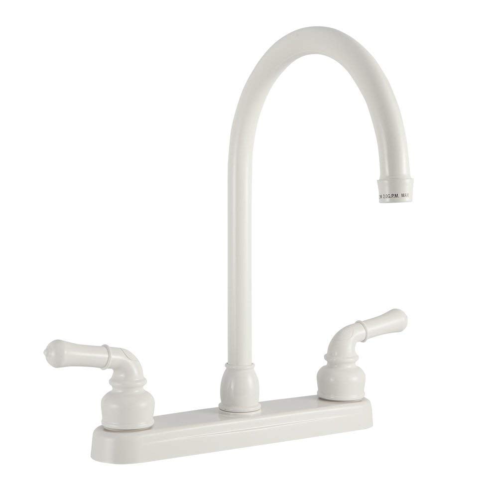 Dura Faucet JSpout RV Kitchen Faucet White