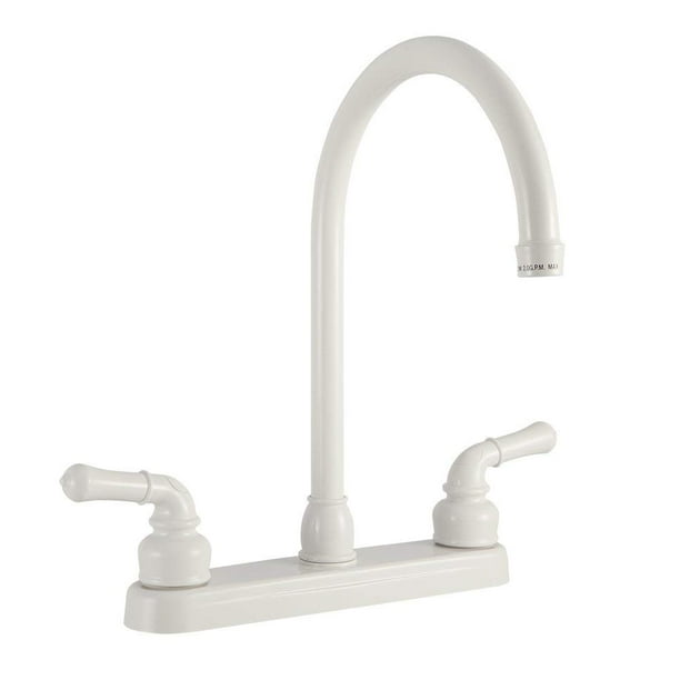 Dura Faucet JSpout RV Kitchen Faucet White