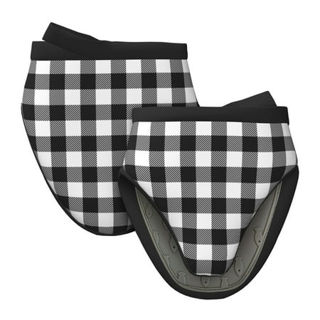 

Matuu Black White Plaid for Non-Slip Mini Oven Soft Silicone Mitt 5.9 x5.9