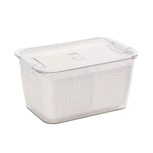 Billuyoard Cajas de almacenamiento de nevera duraderas y elegantes para cocina de moda Contenedores de almacenamiento de cocina limpios y Organizadores de utensilios de cocina blanco METRO