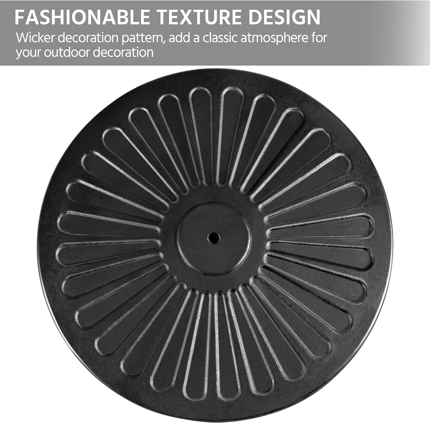 Neatifyes Round Umbrella Base 18'' Heavy Duty Outdoor Resin Umbrella Stand for Patio, Outdoor, Garden, Lawn - Black