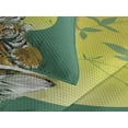 thumbnail image 3 of Ambesonne Savannah Quilted Coverlet 3 Pcs, Tiger Family in Jungle, Queen Size, Jade Green and Pale Green, 3 of 4