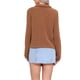 thumbnail image 3 of Suéter de Polo con Cuello de Solapa INSPIRE CHIC para Mujer, Casual, de Cuello en V, de Manga Larga, Tejido, Talla XL, Rojo Ladrillo, 3 of 6