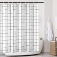 thumbnail image 1 of Cortina de ducha blanca de 180x200cm, cortinas de ducha con dobladillo ponderado impermeables de secado rápido, cortina de baño de poliéster lavable con 12 ganchos, 1 of 5
