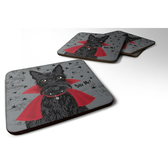 Halloween Vampire Scottie Foam Coaster Set of 4