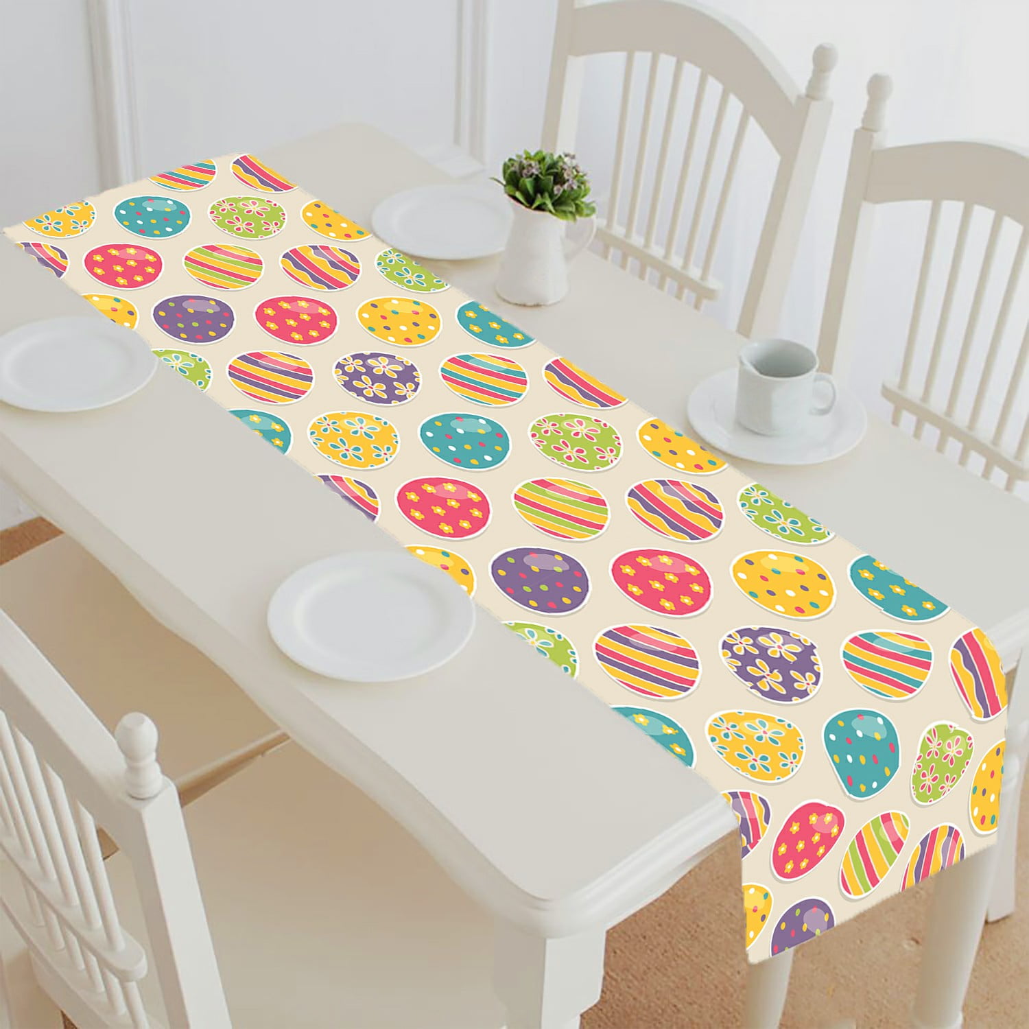 ABPHQTO Easter Eggs Table Runner Placemat Tablecloth For Home Decor ...