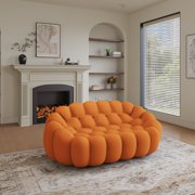 80 Bubble Couch Modern, Oversized Curved Couches, Lazy Floor Sofa, Orange Bubble Couch,Upholstered Comfy Mesh Fabric 3D Honeycomb Shape Loveseat Couches for Living Room,Office,Apartment, 2-Seater