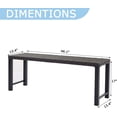 thumbnail image 2 of Outdoor Rattan Backless Bench, 46" Patio Garden Bench for Outdoor, All Wheather Outdoor Bench for Garden, Backyard, Porch, Black, 2 of 14