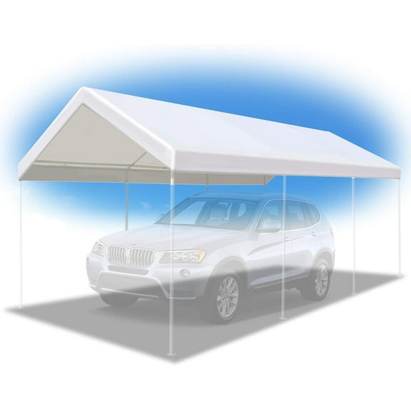 10'x20' Carport Replacement Canopy Garage Top Tarp Shelter Cover, Canopy ONLY (w/Edge)