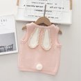 thumbnail image 5 of KYAIGUO Kids Baby Knit Cardigans Vest Jacket for Girls,1-5Y Fall Winter Button down Waistcoat Coats Ruffle Bowknot Soft Comfortable Toddler Round Neck Warm Knit Sleeveless Jacket Top, 5 of 8