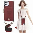 thumbnail image 6 of Feishell Crossbody Phone Case for Apple iPhone 11,Heart Pattern PU Leather Zipper Pocket & Card Slots Shockproof Kickstand Phone Case with Adjustable Shoulder Strap,Red, 6 of 12