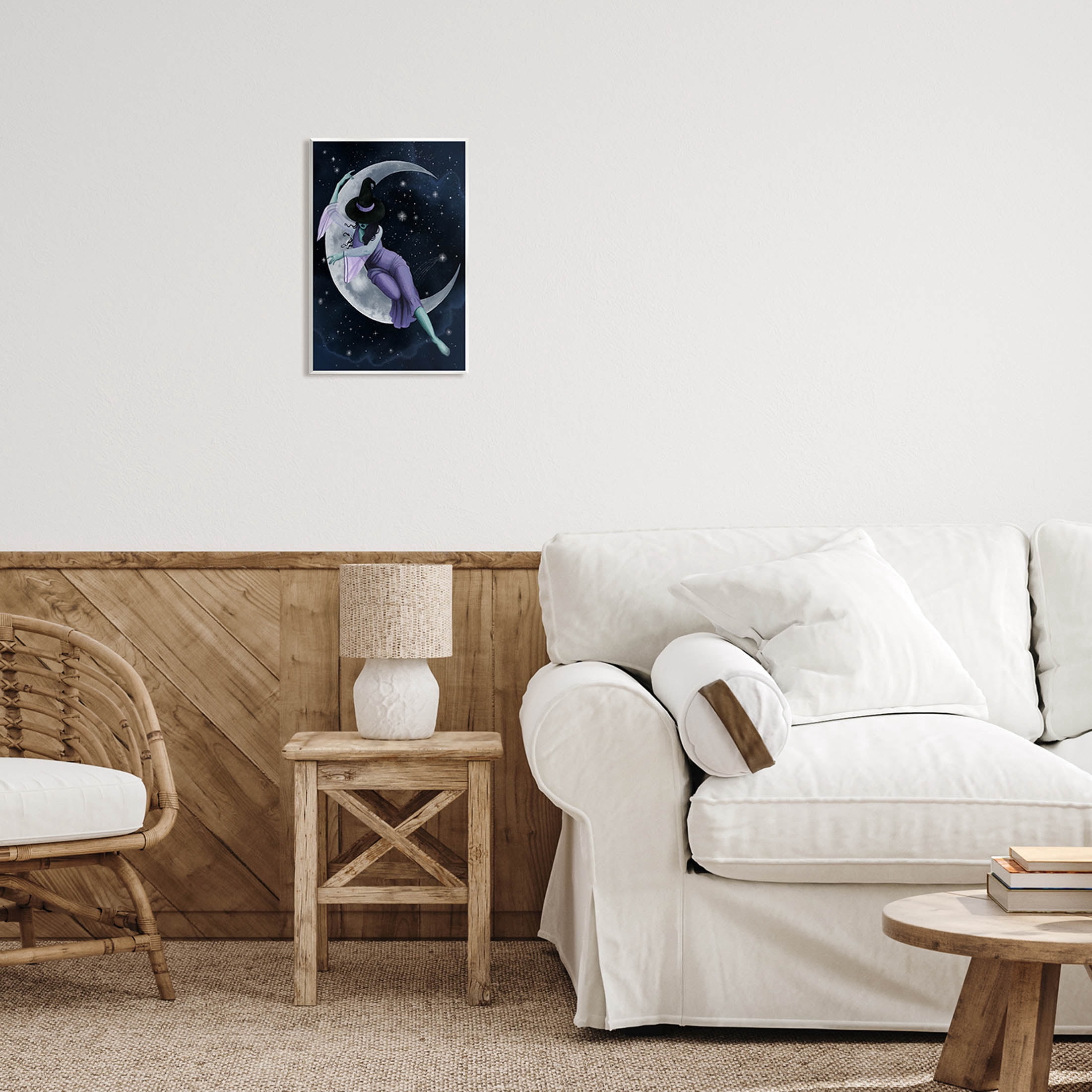 Stupell Industries Moon Witch Starry Night Sky Painting Unframed Art Print Wall Art, Design by Grace Popp
