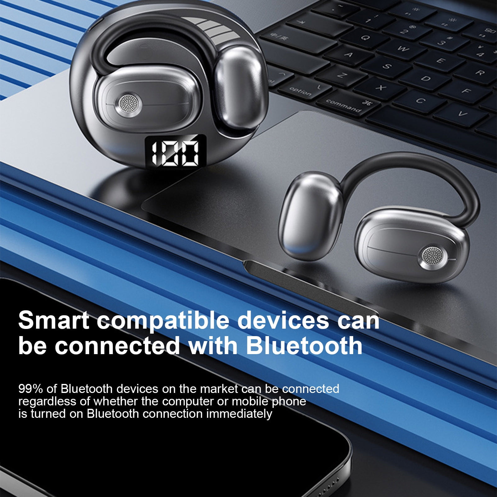 FYTPOV Stylish Translation Earbuds, Ear Buds for Travel Business Office, Ear Buds Wireless Bluetooth, Digital Display Translator Earbuds, Translation Earbuds Real Time, Gifts for Men Women