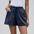 thumbnail image 2 of Nestiefly Linen Shorts for Women Summer Casual Wide Leg Loose High Waist Drawstring Dressy Shorts 2026 Beach Vacation Clothes Navy XXL, 2 of 7