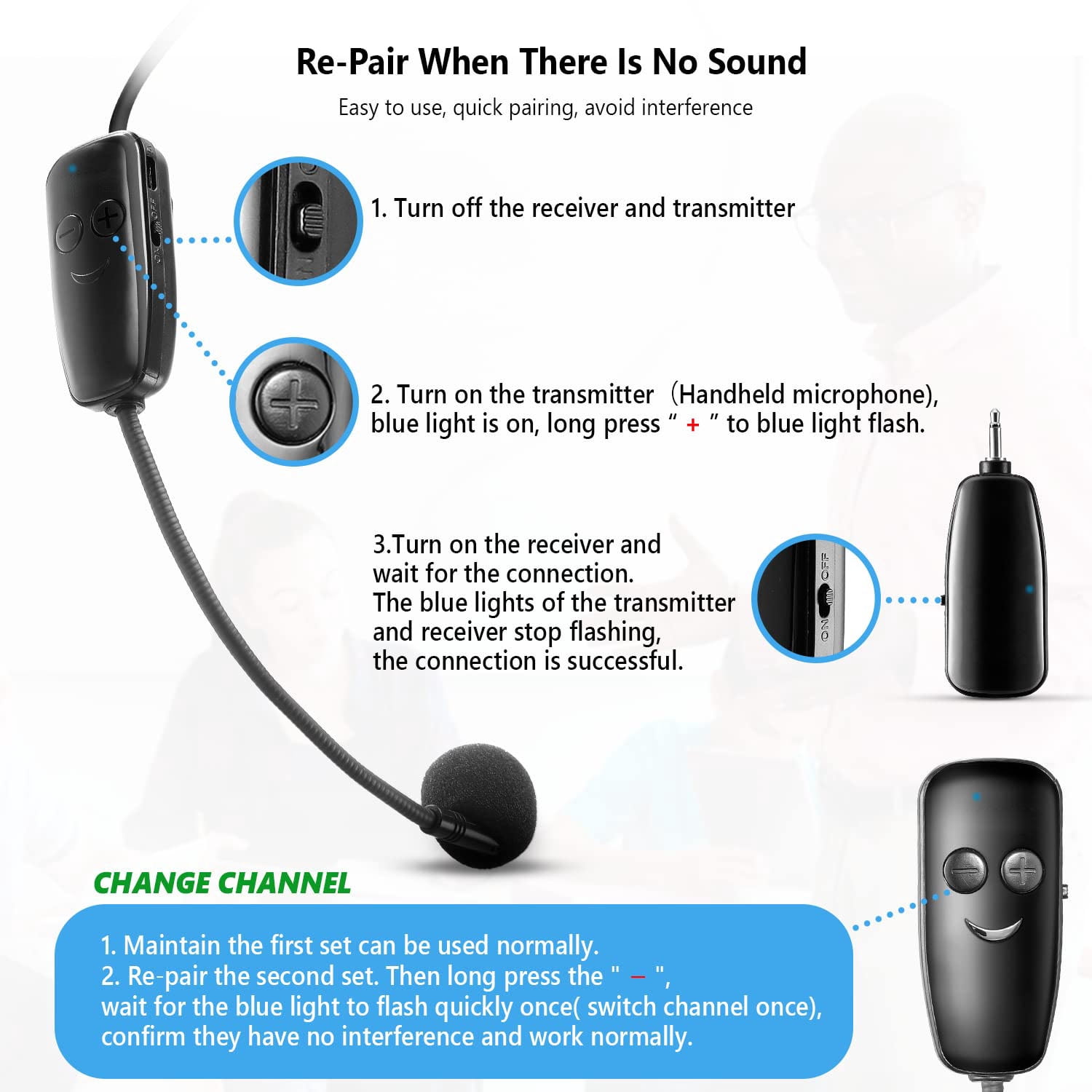 Sherry Sherry-HDST-MLKEF, Wireless Microphone, 400 mAh Battery Capacity