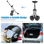 Spaco Folding 2 Wheels Push Pull Golf Cart Trolley with Scoreboard, Foldable Golf Push Cart Collapsible