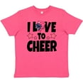 thumbnail image 3 of Inktastic I Love to Cheer with O Being Replaced by Megaphone and Pom Poms Youth T-Shirt, 3 of 5
