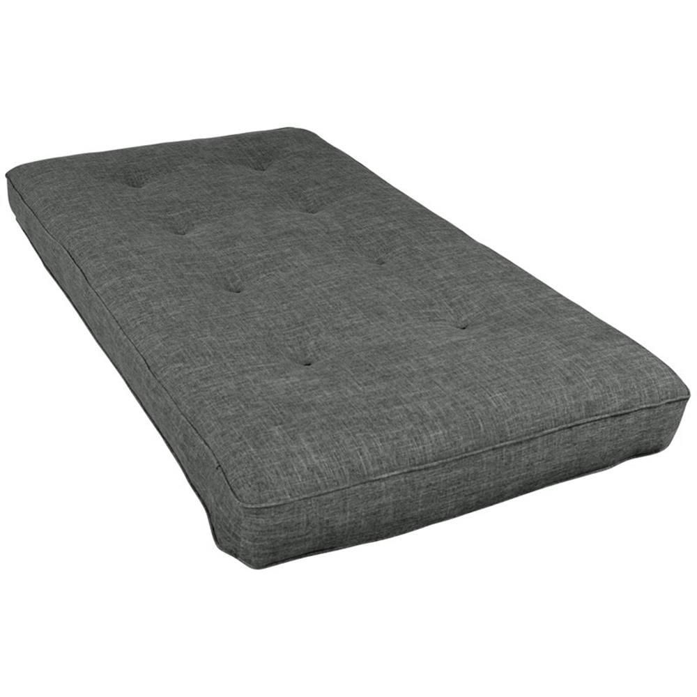Pemberley Row Polyester Linen Charcoal Gray Mattress Twin Tufted 75" x 39" x 8"
